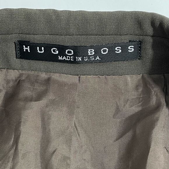 Hugo Boss‎ Mens Blazer Wool Suit Jacket Formal Padded Shoulder Brown Size 42R - Picture 3 of 9
